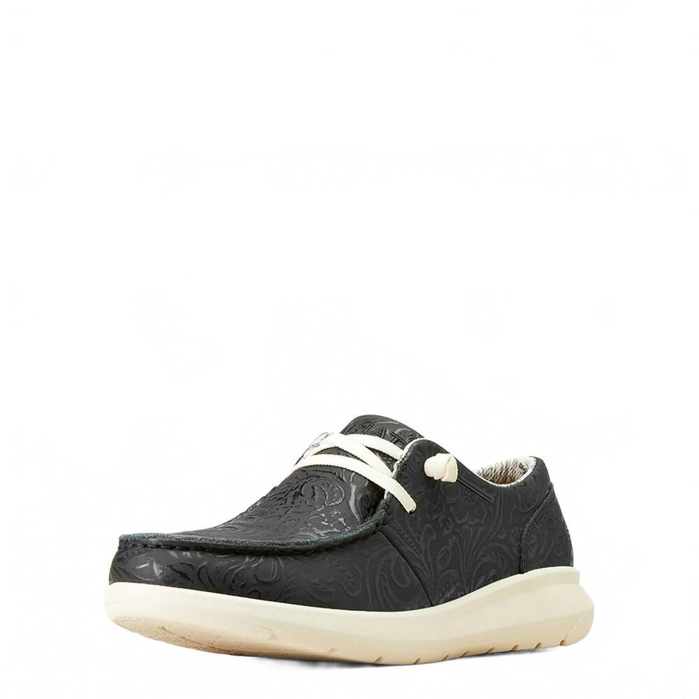 NEW ARIAT women's hilo floral embossed casual shoes in black